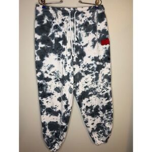 CHNGE Tie Dye Sweatpants Mens XL Black White Joggers Drawstring